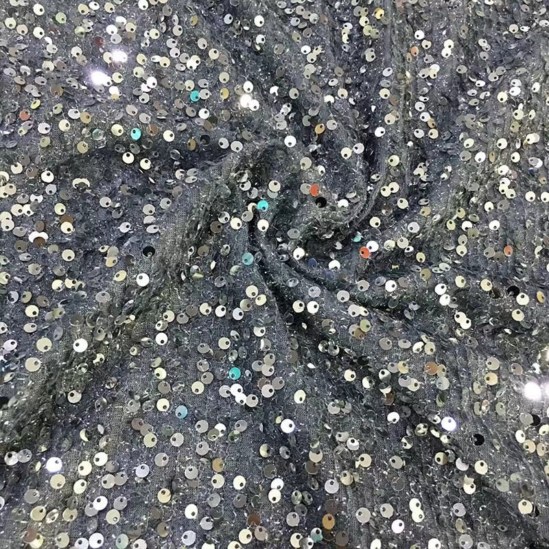 V Neck Short Sleeve Sequin Beaded Fishtail Slit Maxi Dress