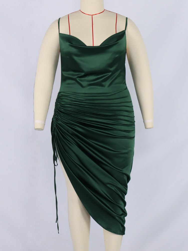 Split Camisole Fashion Fold Bodycon Dress
