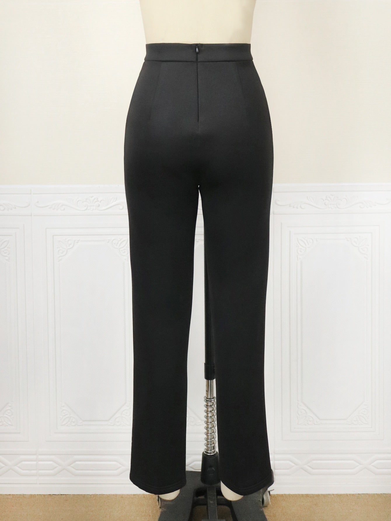 High Waist Cropped Casual Office Pants with Pockets