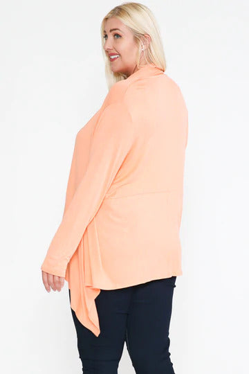 Long Sleeve Open Solid Cardigan