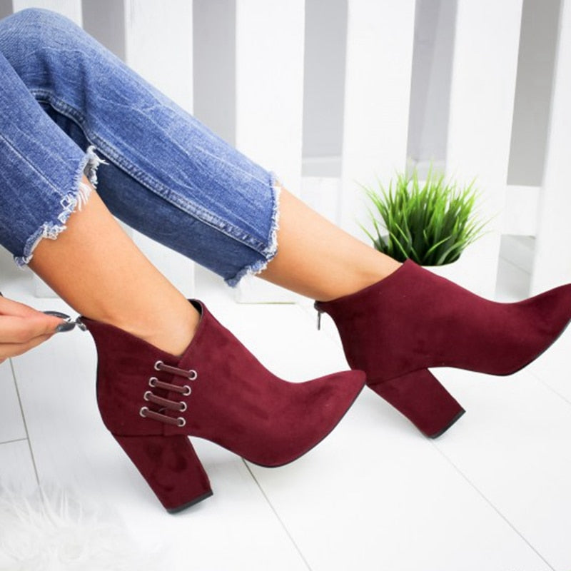 Ankle Short High-heel Pointed Toe Boots