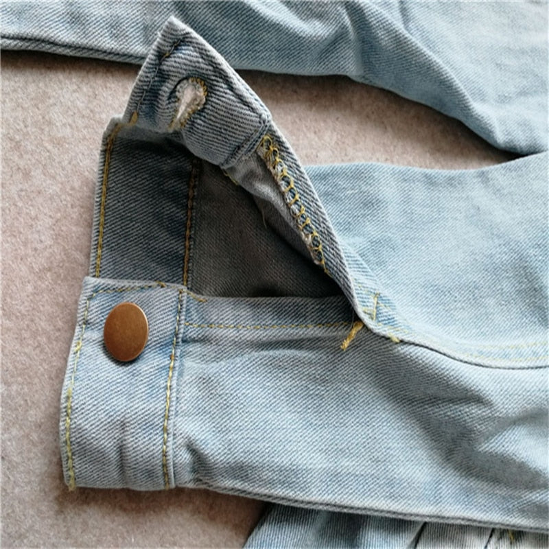 Ripped Hole Vintage Denim Jacket