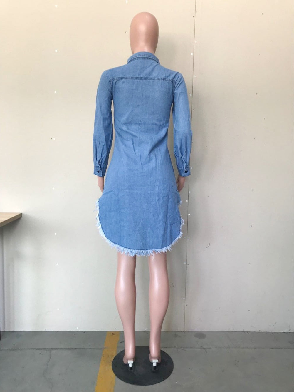 Vintage Denim Mini Asymmetrical Dress