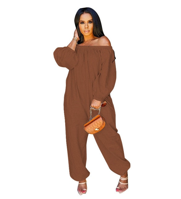 Long Sleeve Casual Strapless Jumpsuit