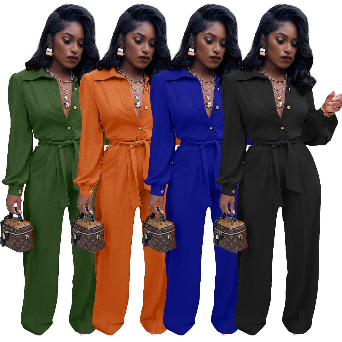 Long-sleeve Overalls Jumpsuit